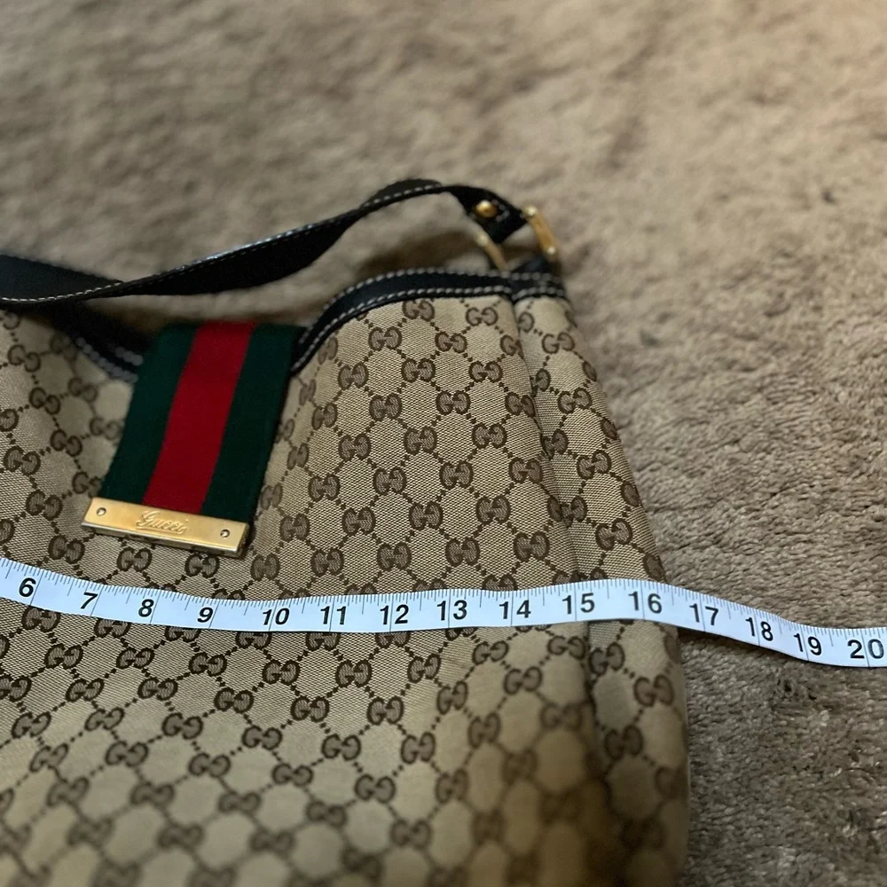 Gucci Hobo Bag Web Gg Muticolor Canvas Tote EUC - Picture 7 of 10